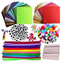 DOITEM Pipe Cleaners Crafts Set- Pipe Cheners Tallo de Pompones y Pompones con Ojos saltones para Manualidades DIY Art…